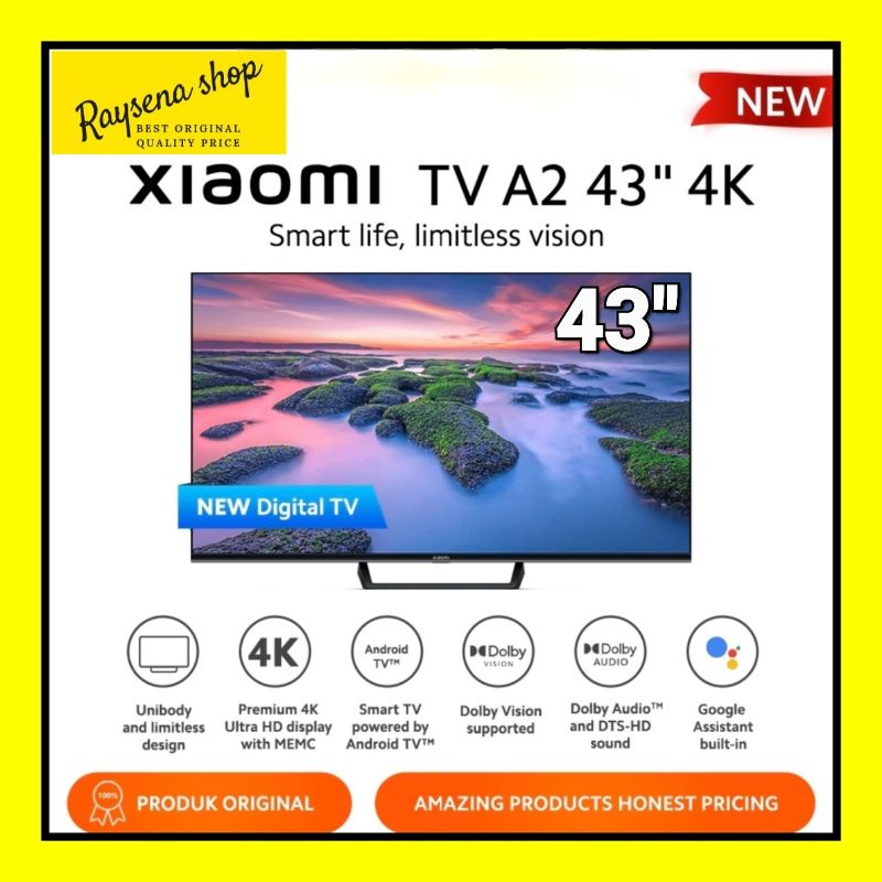 Jual Xiaomi TV A2 43" Inch 4K Ultra HD Android Digital Mi TV 32 A2 43 ...