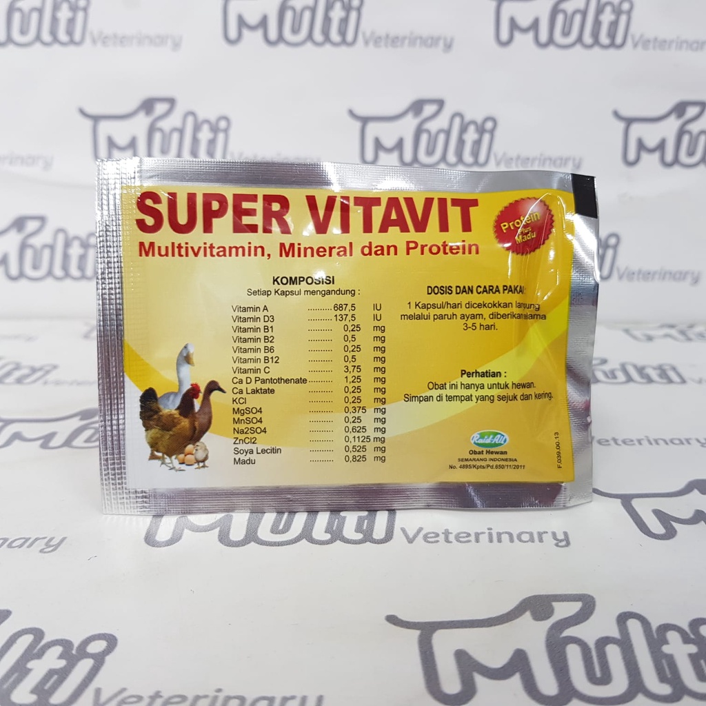 SUPER VITAVIT 10 KAPSUL Multivitamin Mineral Protein Ayam Bebek Raid All