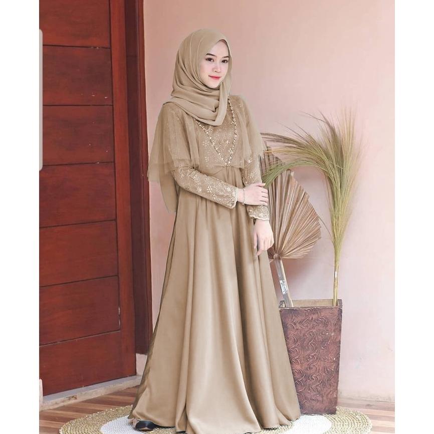Xc - Maxi Edeline / Maxi Tile Mutiara / Maxi Terbaru / Maxi Dress Edeline / Gamis Pesta