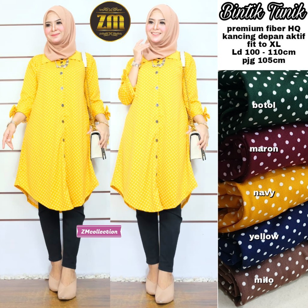 PAKAIAN WANITA BINTIK TUNIK BY ZM FASHION HQ