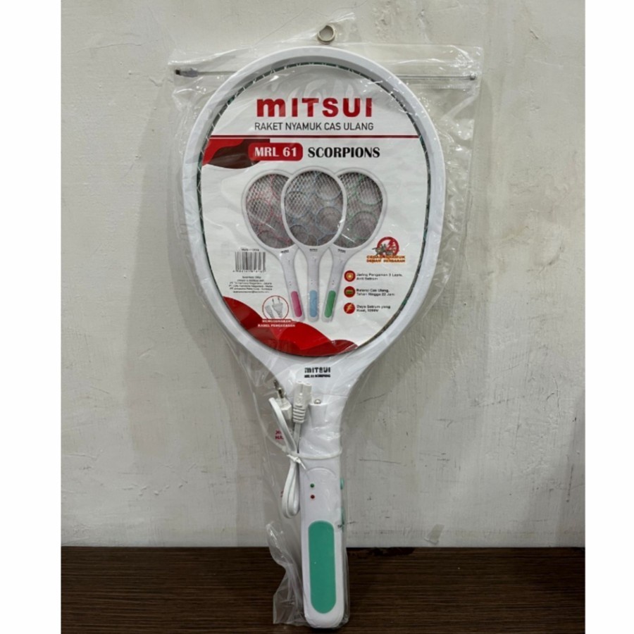 Mitsui SCORPIONS MRL-61 Raket Nyamuk Rechargeable Raket Nyamuk Cas