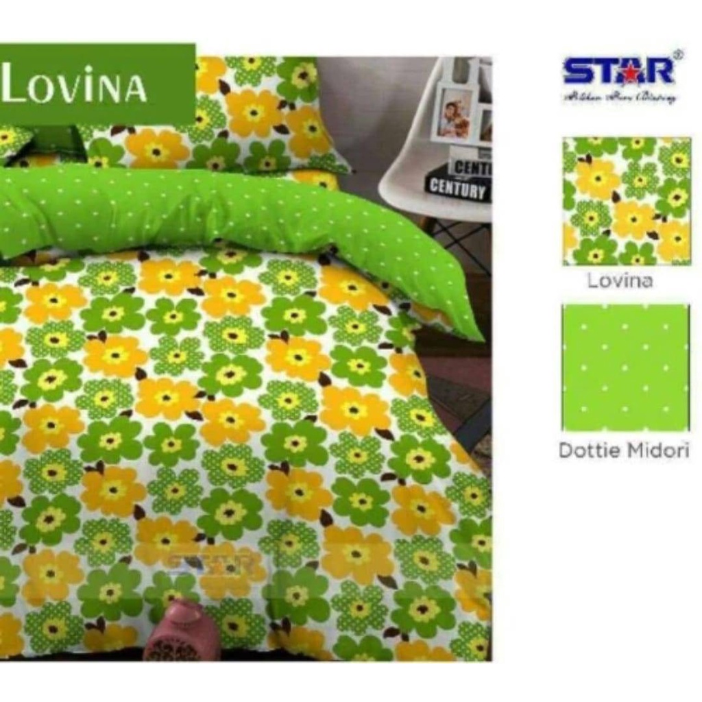 Sprei Set Premium Katun STAR Motif Lovina
