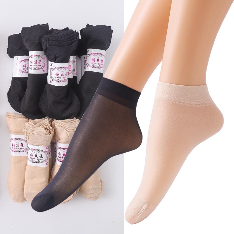 Stocking Pendek Wanita Kaos Kaki Stoking Tipis Transparan