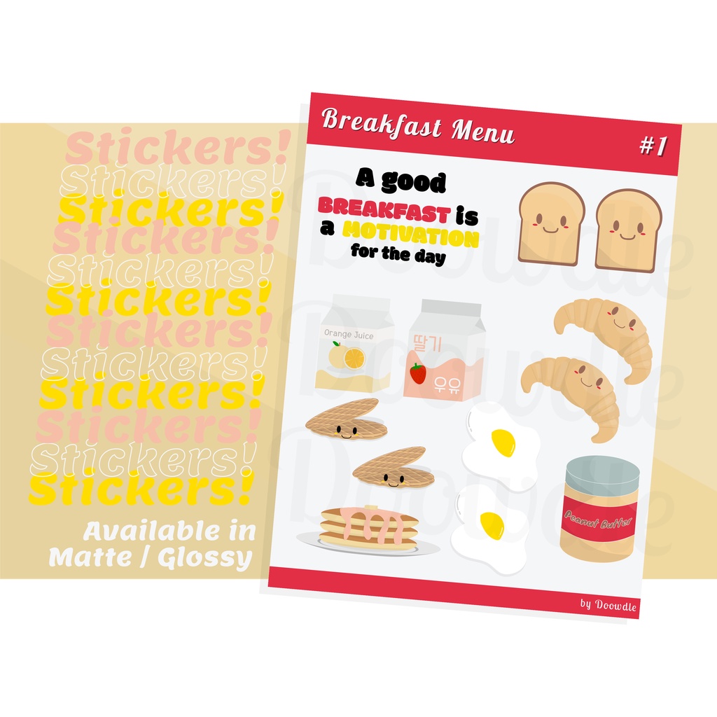 

Doowdle Stiker Menu Sarapan untuk Dekorasi Buku Tulis