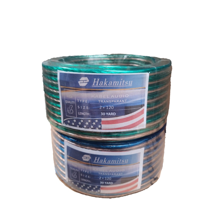 Kabel Listrik Transparan Serabut 2x120 20m Per Roll Hakamitsu