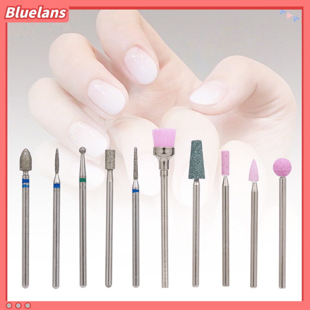 (In Stock) Kacamata Hitam Lensa Warna Warni ♡10pcs Mata Bor Pengikir Kuku Untuk Manicure / Pedicure