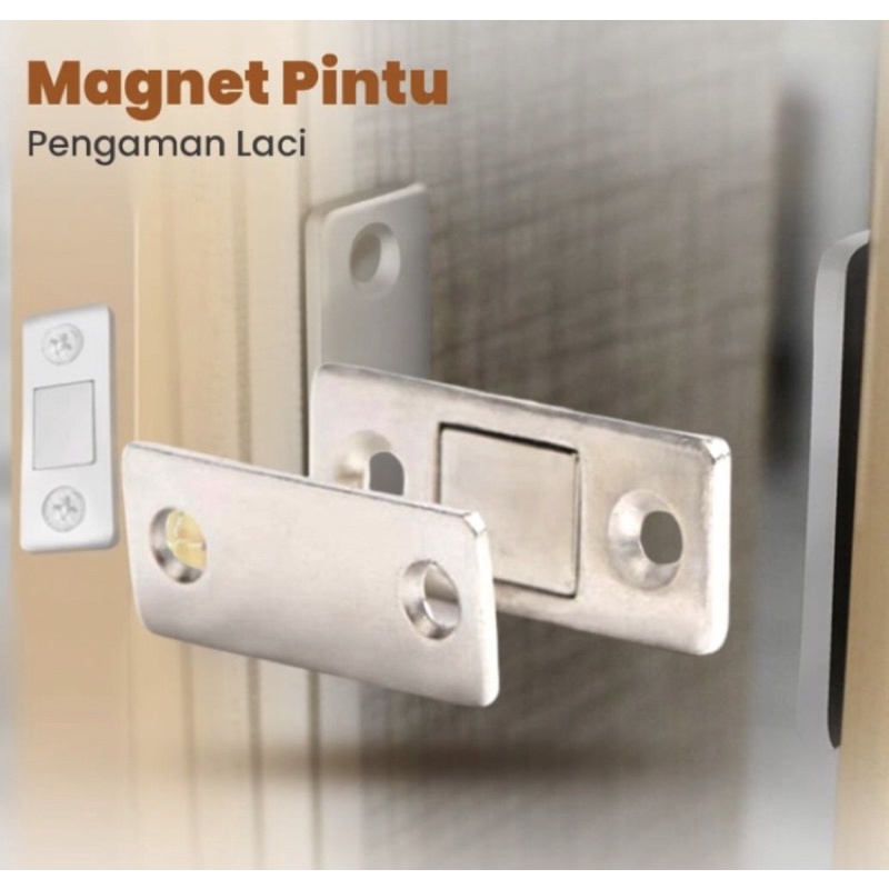 Penahan Pintu Laci Lemari Penutup Pintu Kabinet Magnet Besi Tipis 2 sisi