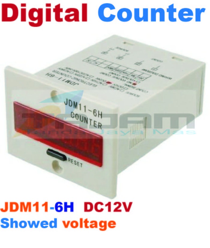 JDM11-6H Digit Display Electronic Counter DC 12V Digital Counter Termurah
