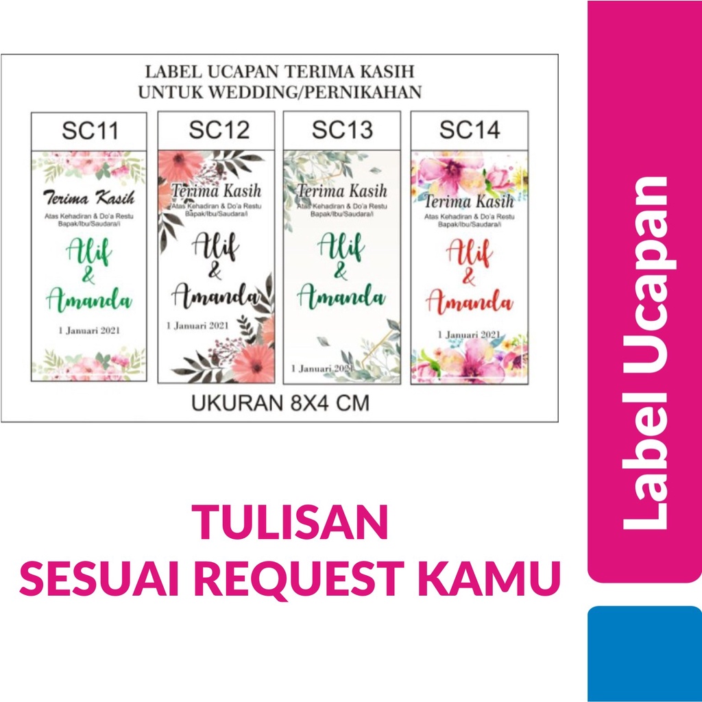 

Label Karton Ucapan Terimakasih wedding/pernikahan