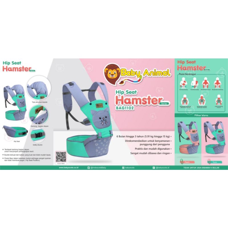 gendongan bayi hipseat baby animal BAG 1102