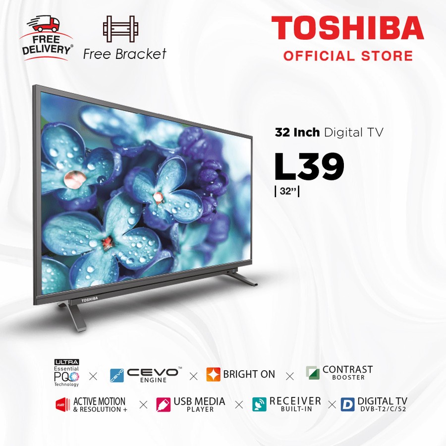 TV LED Digital Toshiba 32 Inch 32L3965 FREE BRACKET (Garansi 1 Tahun)