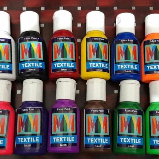 

Set 12 Warna Cat Textile Mm 30Ml Bonus 1 Putih Untuk Lukis Kain, Dll
