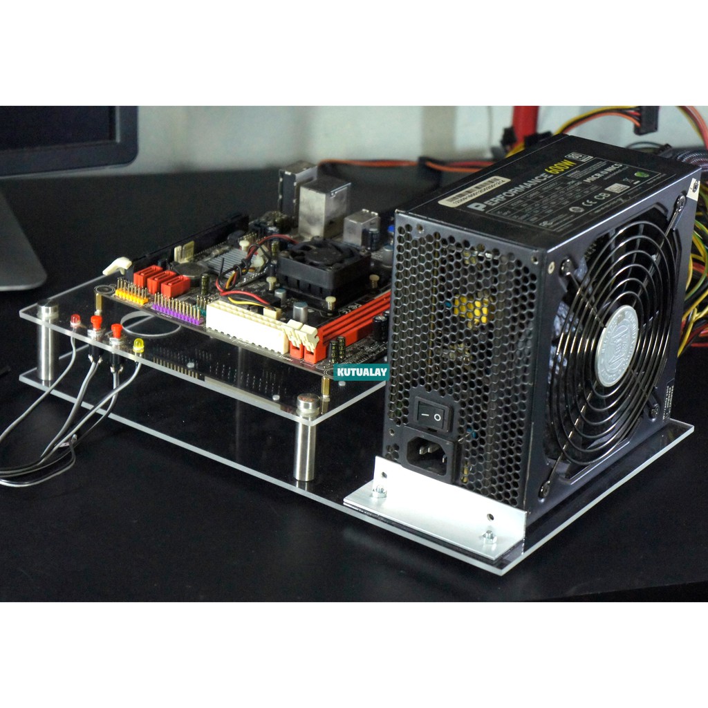 Casing Komputer Open Air Acrylic Mini ITX PC CPU Akrilik Benchtable