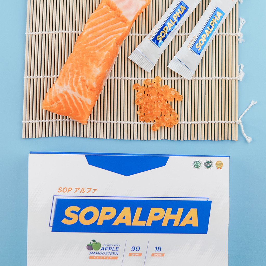 SOPALPHA Vitamin C Suplemen Kesehatan Minuman Salmon Spirulina Manggis - 9 Sachet