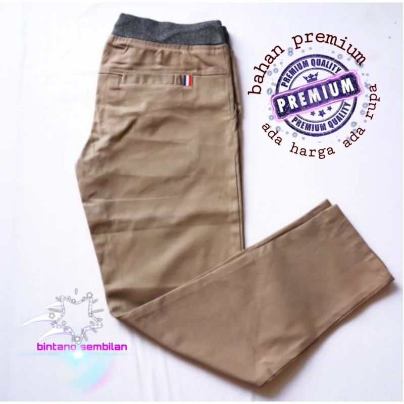 calana panjang pria kolor karet rip rib panjang pria jogger street celana chino