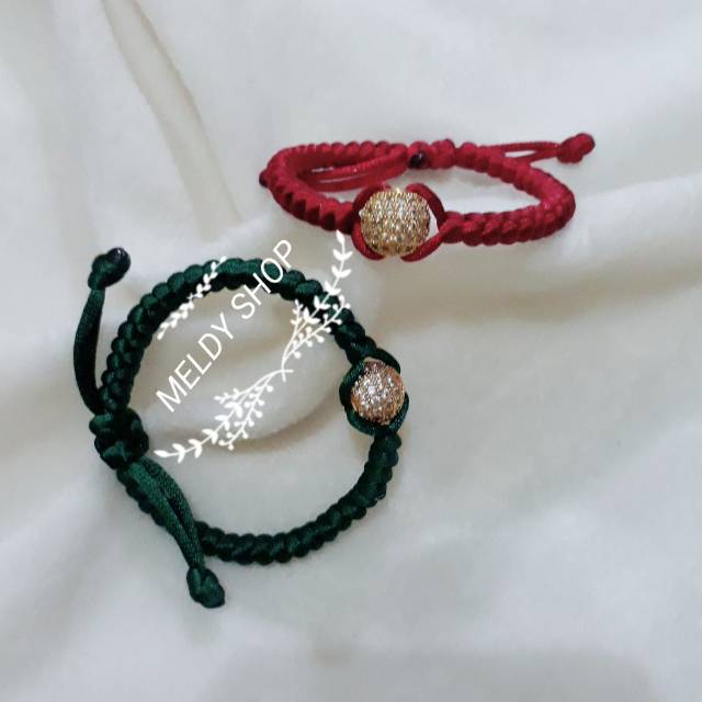 GELANG TALI MERAH CINA bulat IMPORT PREMIUM mainan EMAS HONGKONG