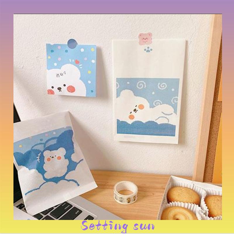 Simple Ins Paper Bag Tas Penyimpanan Kartun Lucu Mini Snack Candy Bear Tas Hadiah Ulang Tahun TN