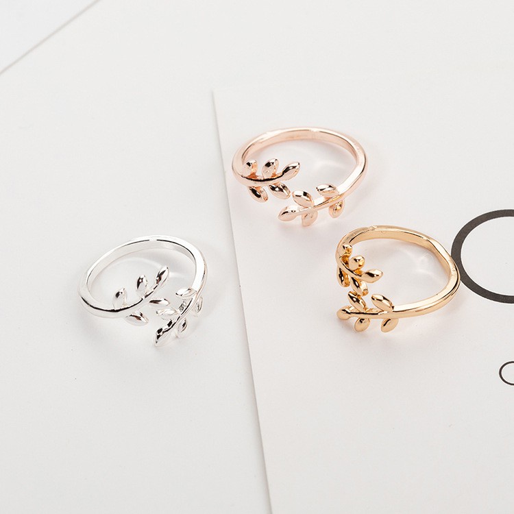 ✅COD Cincin Wanita Cincin Jari Perhiasan Daun Ring