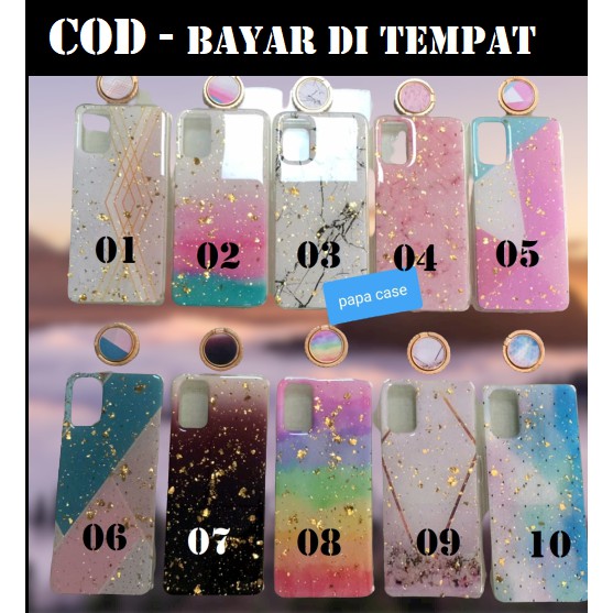 SOFTCASE EPOXY GLITTER + RING SAMSUNG A01 / A11 / A21 / A31 / A51 / VIVO Y50 / VIVO Y30