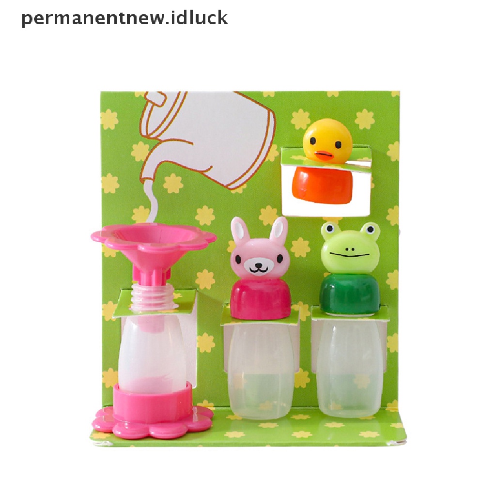 4pcs / set Botol Saus Bumbu Mini Bentuk Kelinci Katak Bebek Untuk Wadah Makan Siang