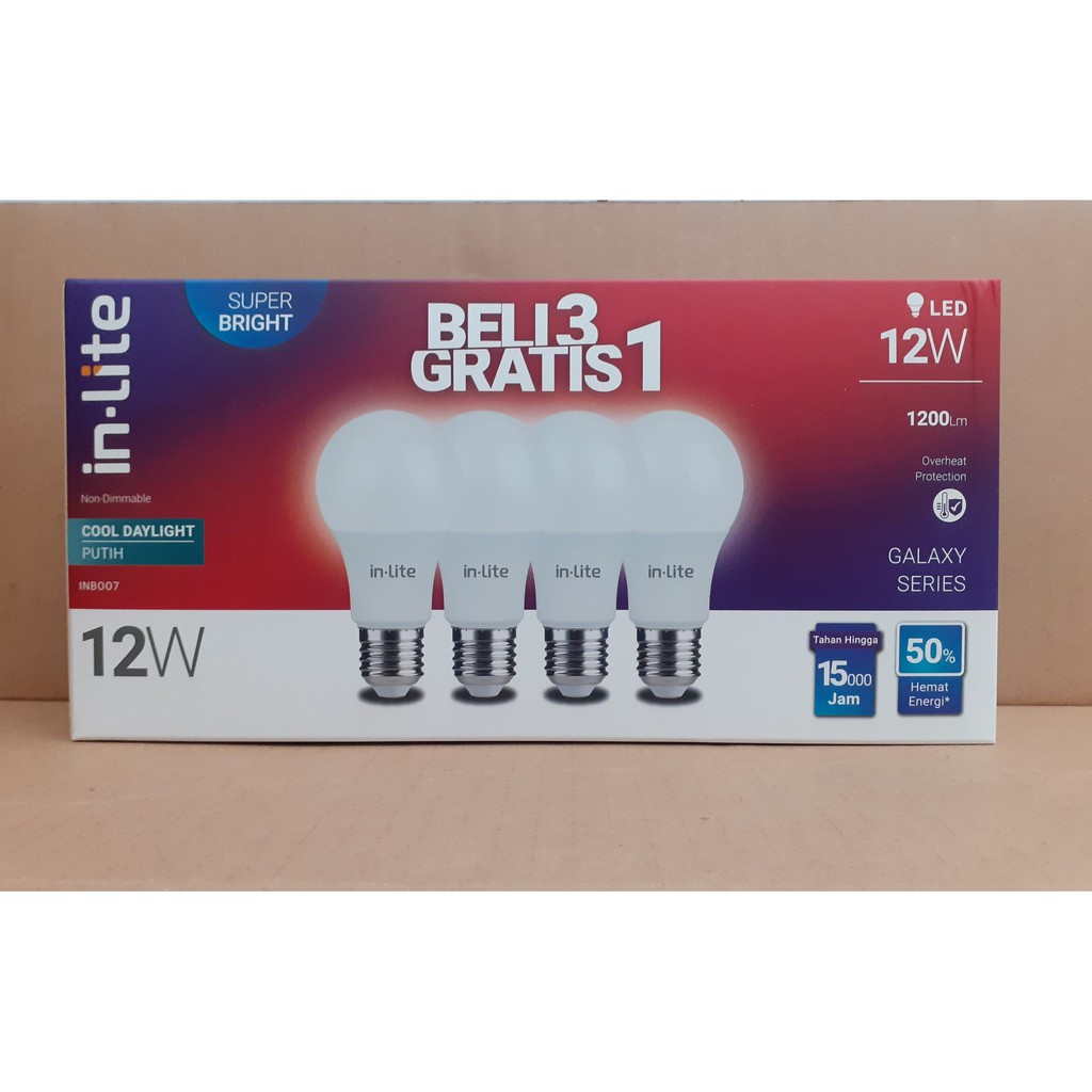 Lampu LED Inlite 12 watt InLite BELI 3 GRATIS 1