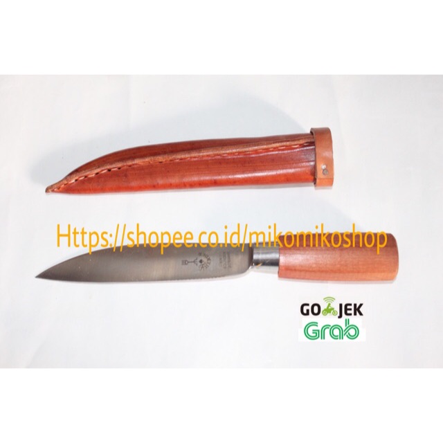 Pisau cap garpu germany asli ukuran 5 inch lancip + sarung kulit