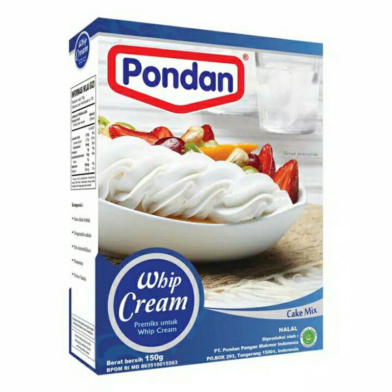 

pondan whip cream 150 gr