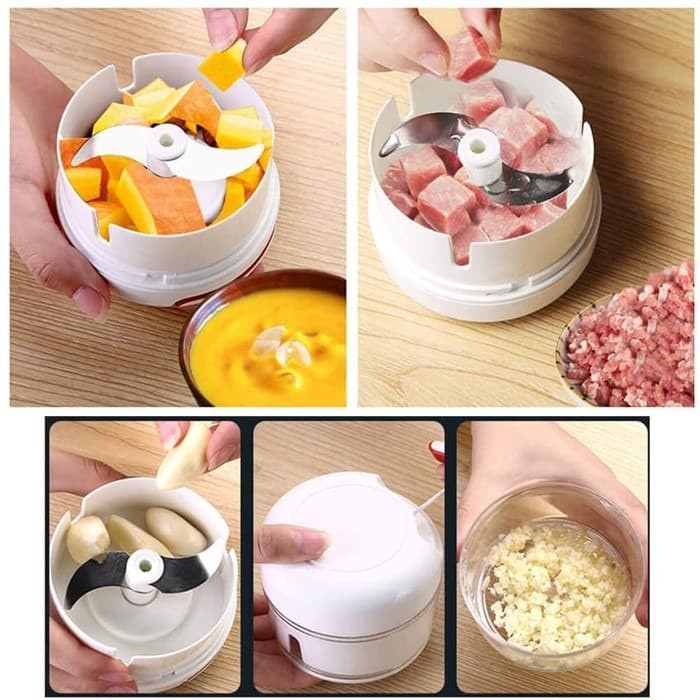 VOM Mini Food Chopper AlatPencacah Manual SayuranBawangPutih DLL 0671