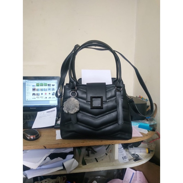 New Sling Bag 2021 Tas Selempang Jait Kotak B.A.R Just Hitam Ajah / Hand Bag / Tas Tenteng