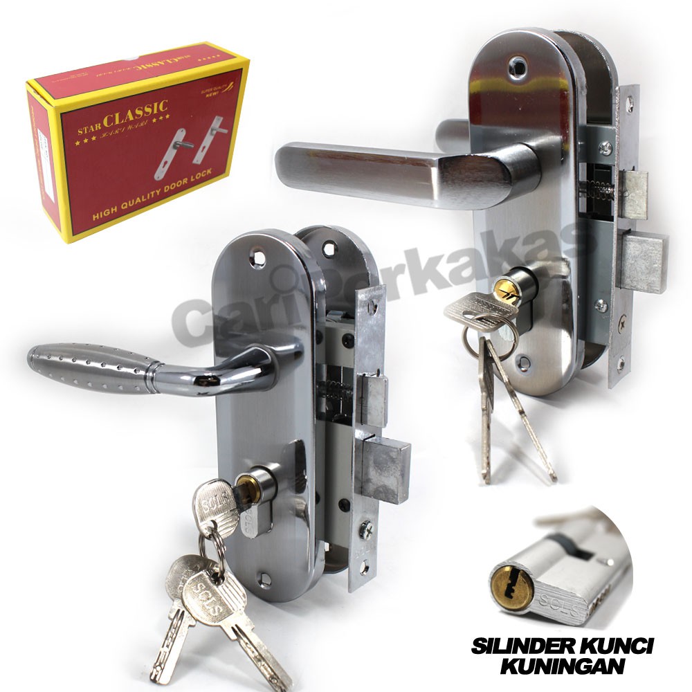 STAR CLASSIC Kunci Pintu Kecil - Gagang Pintu - Kunci Pintu Kamar - Kunci Pintu WC - Kunci Kamar