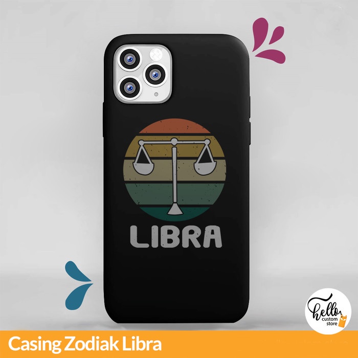 Custom Case Smartphone Handphone Zodiak Libra Untuk Semua Tipe HP