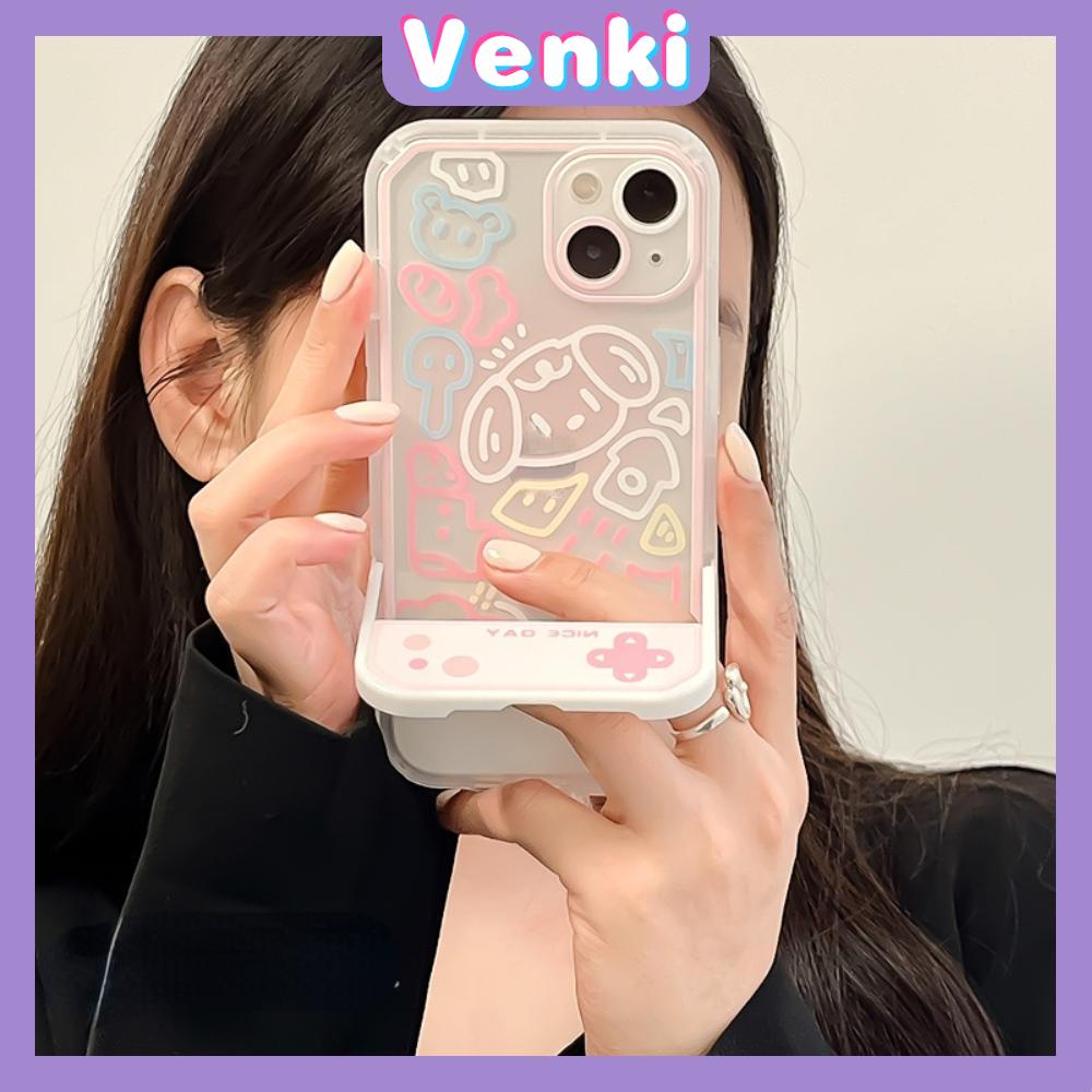 iPhone Case with Invisible Folding Stand Silicone Soft Case Airbag Shockproof Protection Camera Cartoon Cute Compatible For iPhone 11 Pro Max 13 Pro Max 12 Pro Max 7Plus xr XS Max