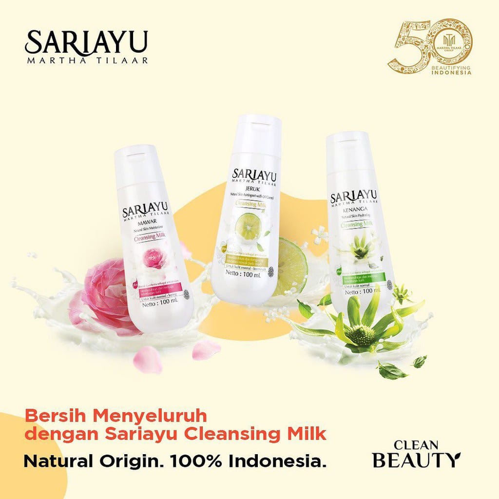 SARIAYU CLEANSING MILK 150ML MICELLAR WATER CLEANSER WAJAH MAKE UP