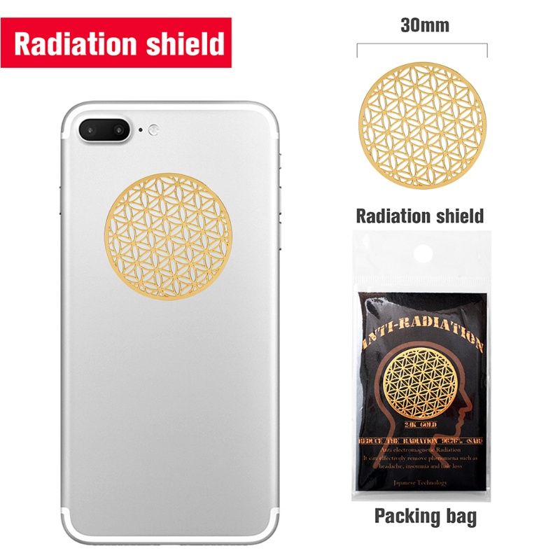 Vivi 10PCS 24K Golden Stiker Anti Radiasi Terhadap EMF Scalar Shield Phone Paster