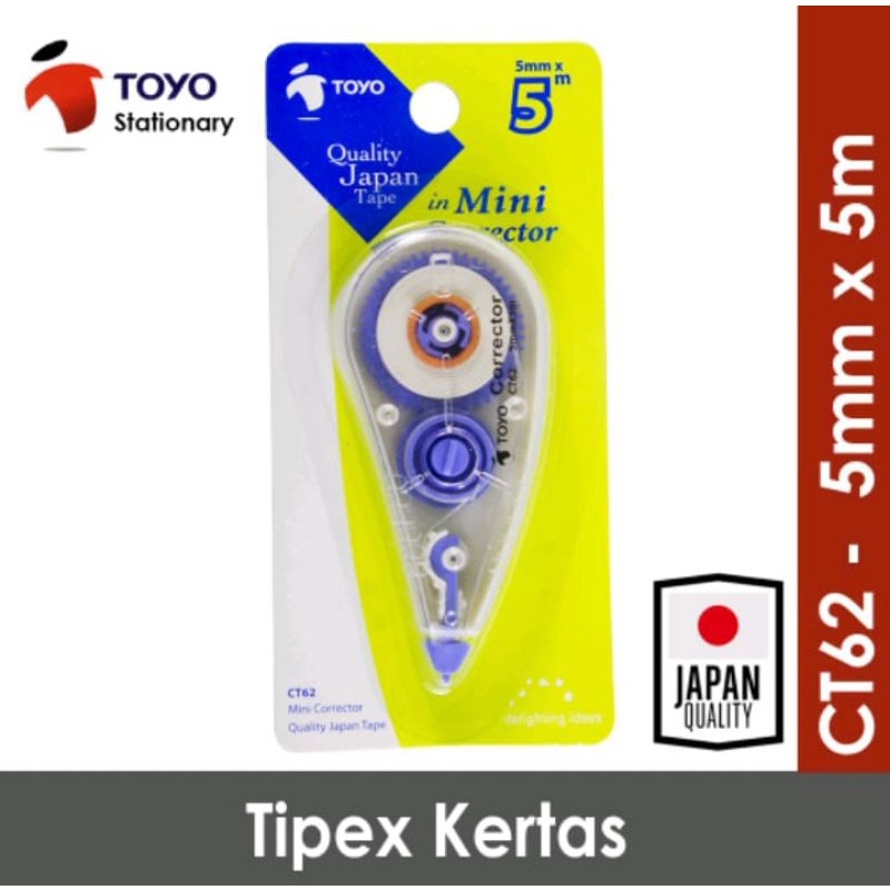 

TOYO CORRECTION TAPE CT62 5MM X 5M TIP-X TIPEX TIP EX KERTAS TOYO/TIPE-X PENGHAPUS PULPEN