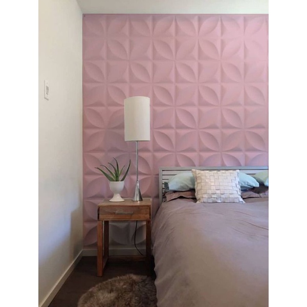 Wallform - D006 Pink Wall Panel 3D Pvc Mosaic Wallpaper Dinding Wood Wallpanel Pasti Ori