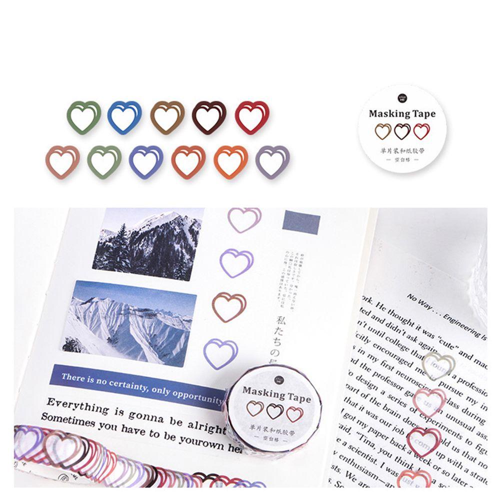 Tape Stiker Kertas Bentuk Hati Multi Warna Untuk Dekorasi Foto Jurnal
