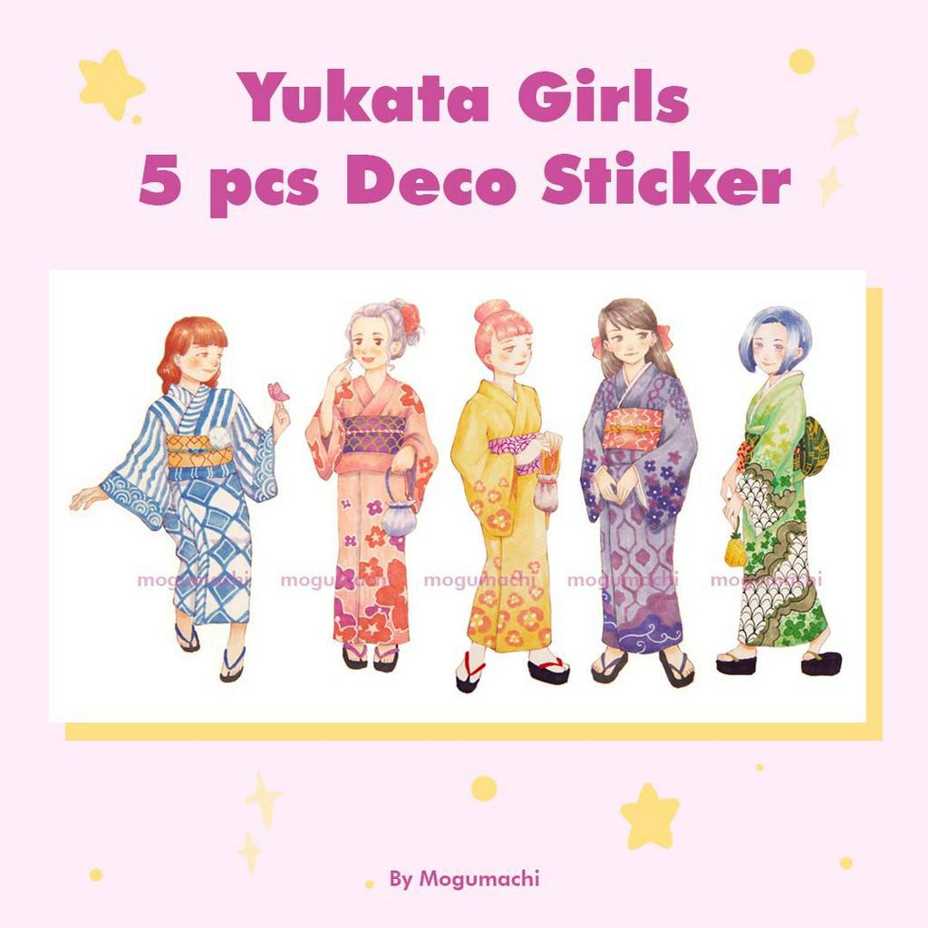 

Deco Sticker Yukata Girls untuk journal diary by Mogumachi