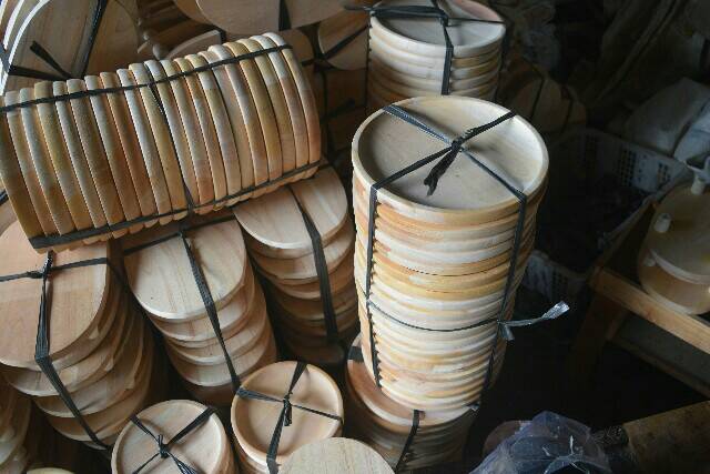 Cobek kayu 20cm wadah tempat sambal kayu cobek bulat 20cm