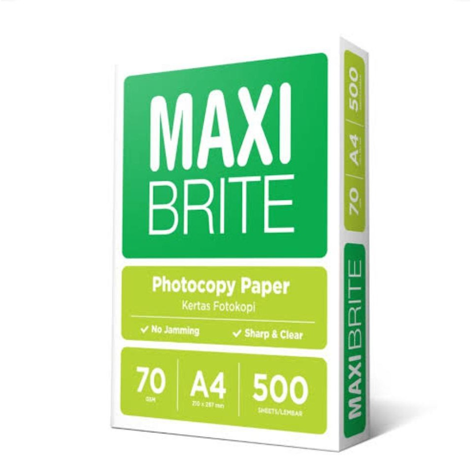 

KERTAS HVS A4 MAXIBRITE 70gsm 1 RIM PROMO MURAH