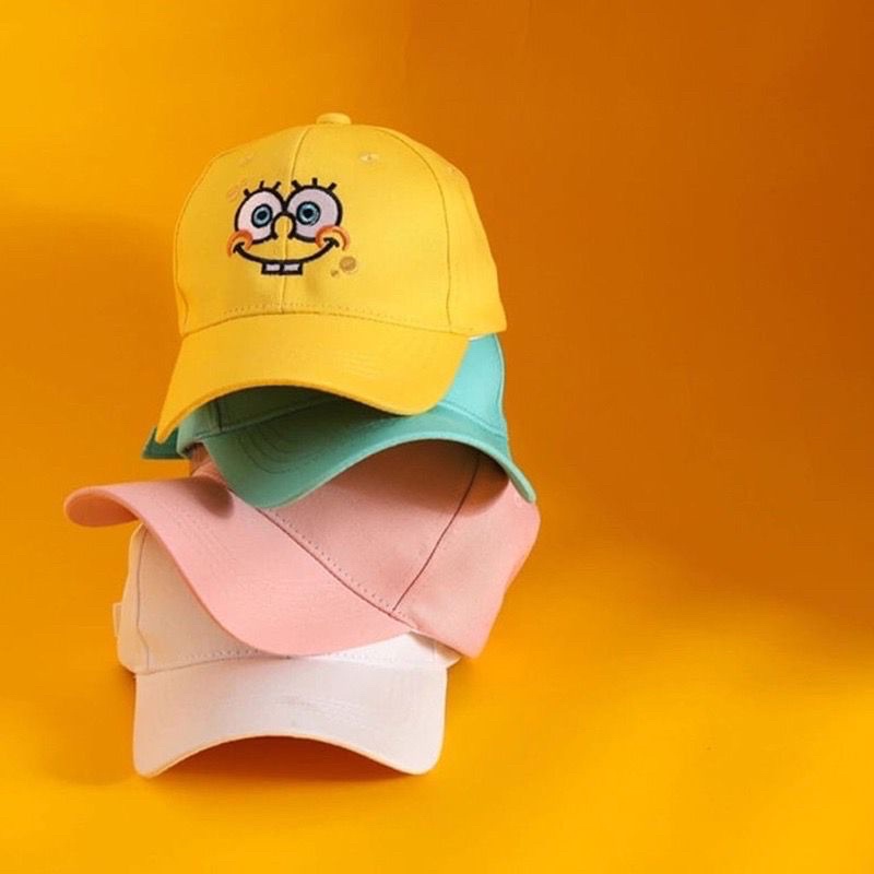 TOPI BASEBALL ANAK KARAKTER SPONGEBOB / SQUIDWARD / PATRICK / TUAN CRAB / SANDY USIA 2-10 TAHUN LAKI PEREMPUAN