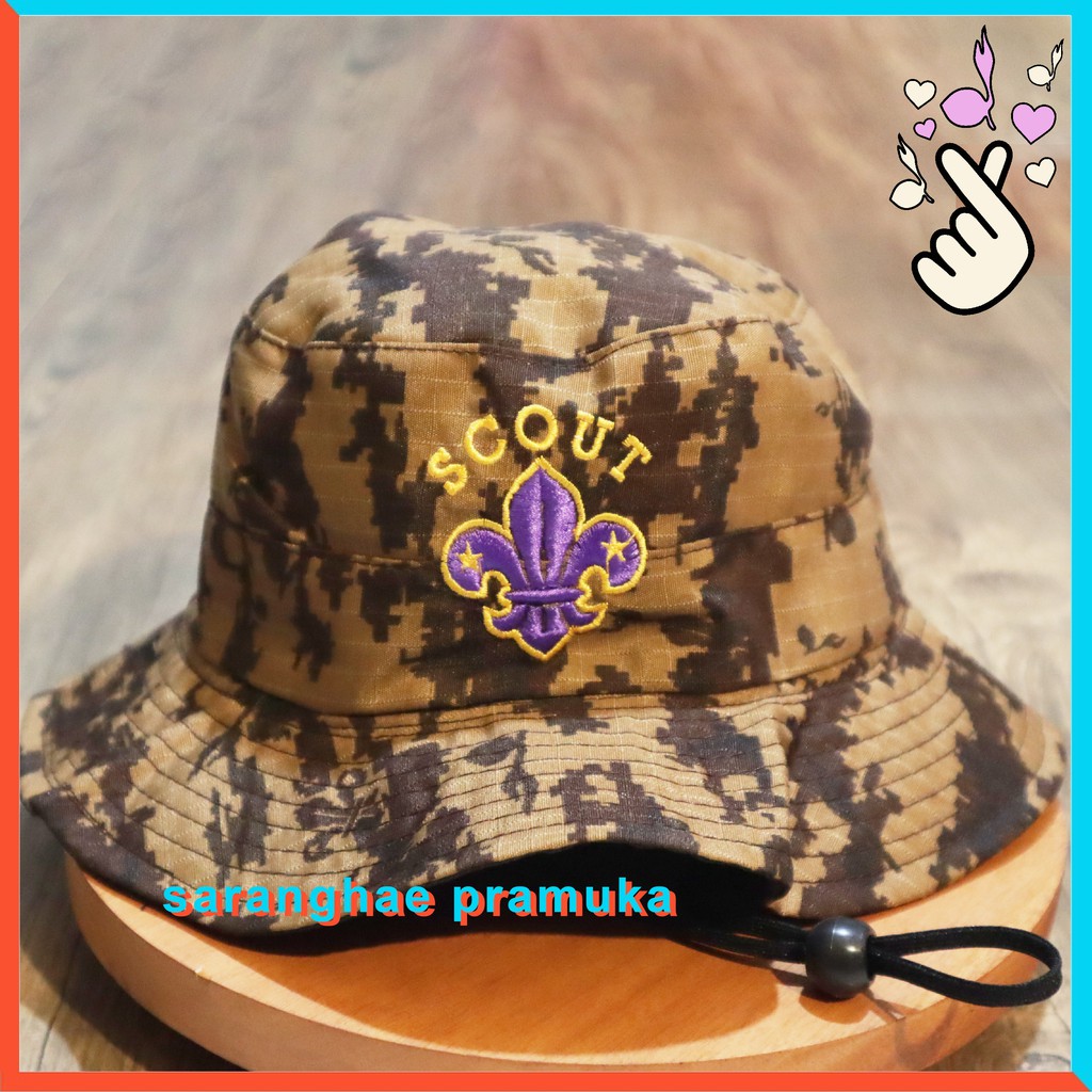 Topi Pramuka Loreng Doreng Double Mesh