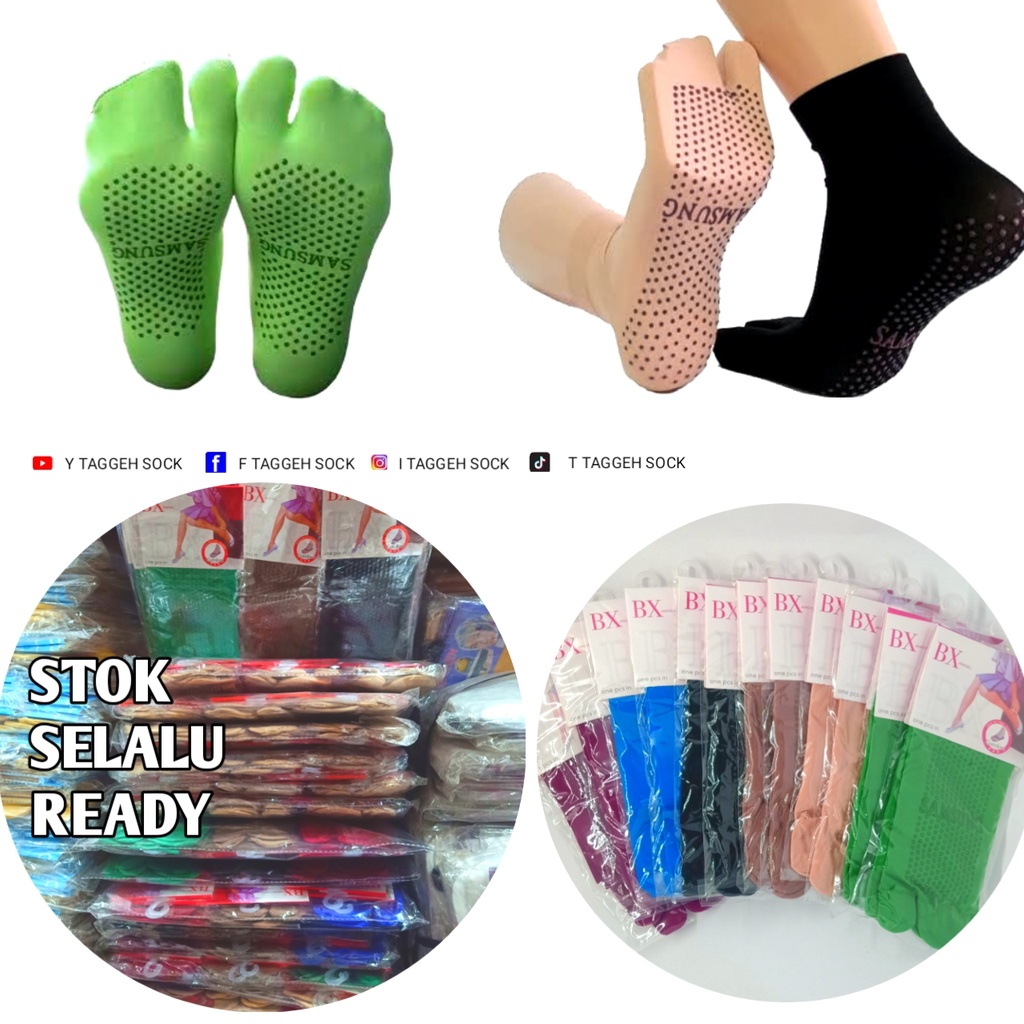 KAOS KAKI JEMPOL STOCKING SAMSUNG ANTI SLIP 3/4 POLOS WARNA/KAOS KAKI WANITA