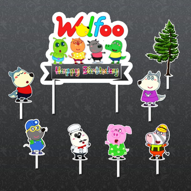 Cake Topper wolfoo happy birthday