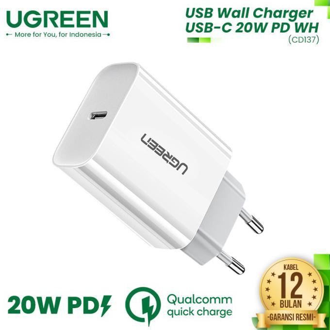 UGREEN USB Wall Charger USB-C 20W PD - CD137