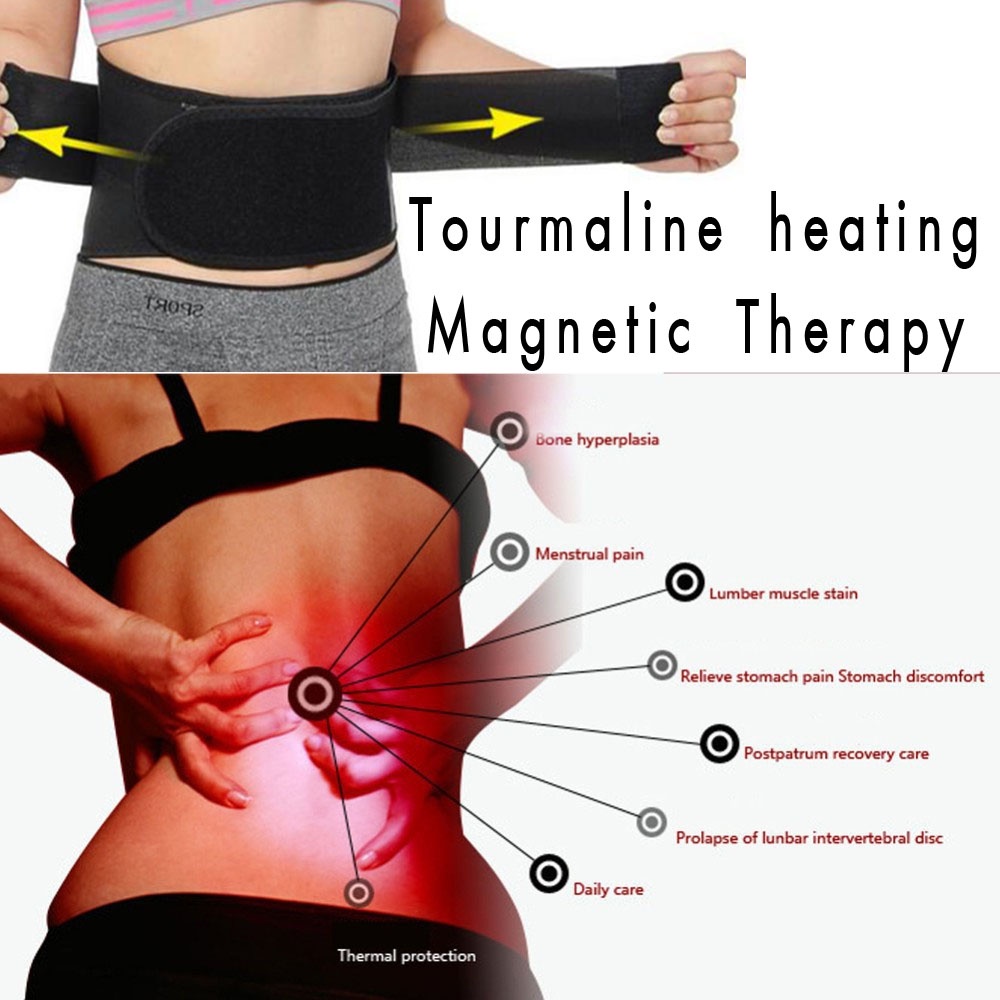 Terapi Pinggang dan Sakit Punggung Magnet Tourmaline terasa hangat Korset membantu penderita sakit pinggang  Alat Therapy Pinggang Magnetic kesehatan Lumbar Support Belt Adjustable Self-heating Magnetic Therapy Lumbar Brace Belts Thermal Fitness Sports