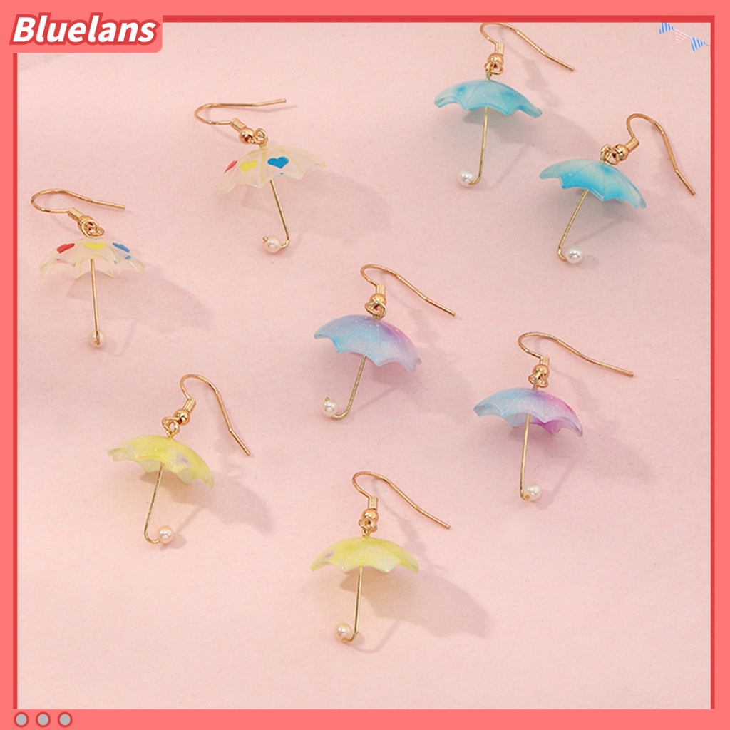 1 Pasang Anting Kait Wanita Bentuk Payung Warna Kontras Untuk Pernikahan