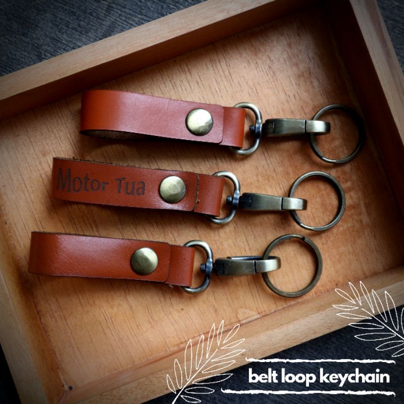 Gantungan Kunci Nama / Gantungan Kunci Kulit / Keychain Kulit Asli Unik