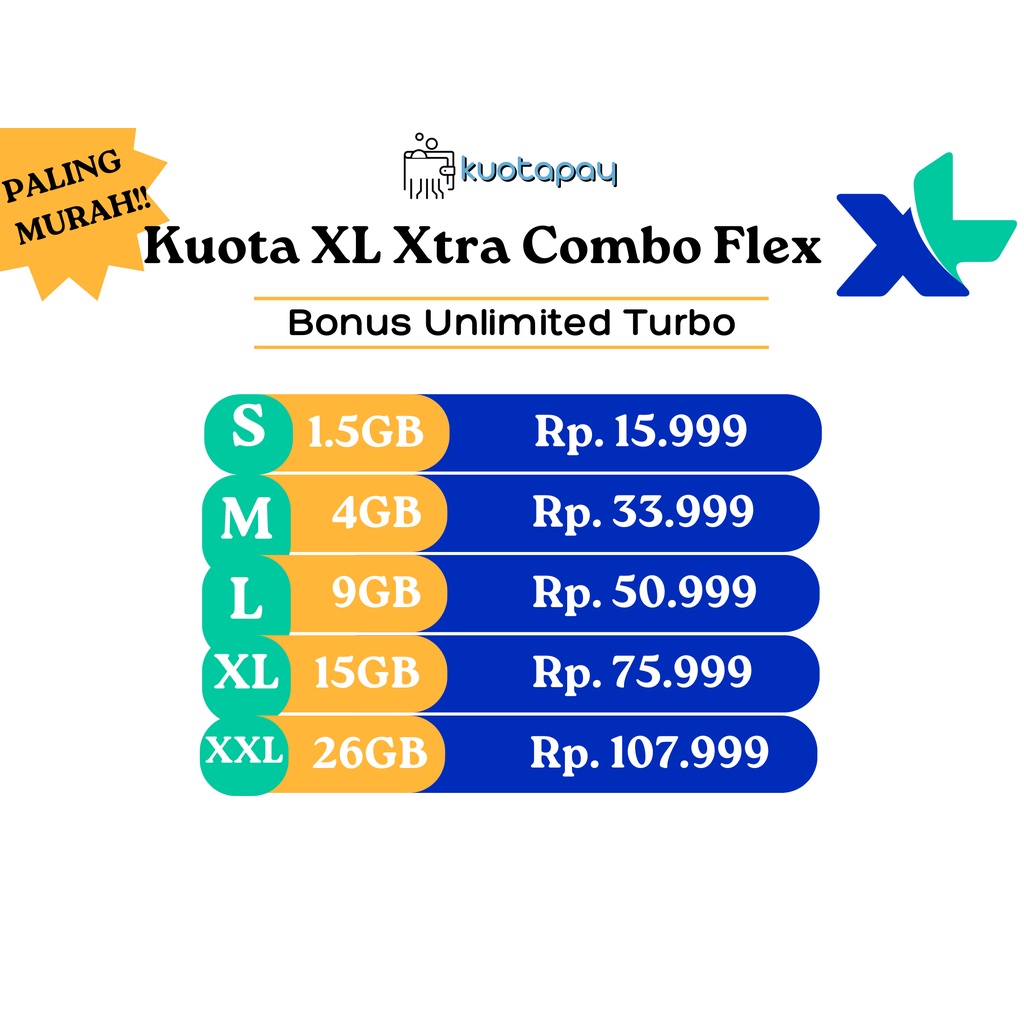 Kuota XL Xtra Combo Flex Upgrade dari Xtra Combo Lite PALING MURAH, XL Unlimited Turbo, XL Unlimited