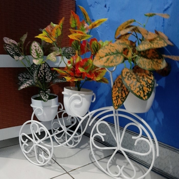 Aksesoris Sepeda - Rak Bunga Sepeda - Putih